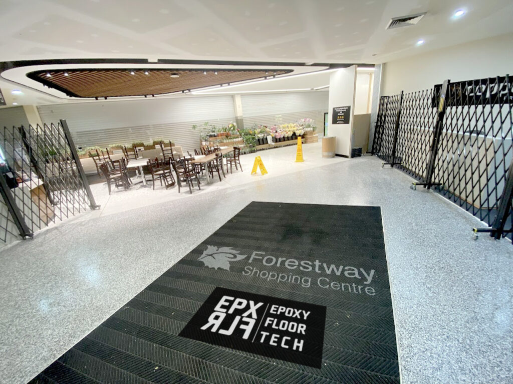 decorative-flake-epoxy-flooring-forestway-shopping-centre-Sydney