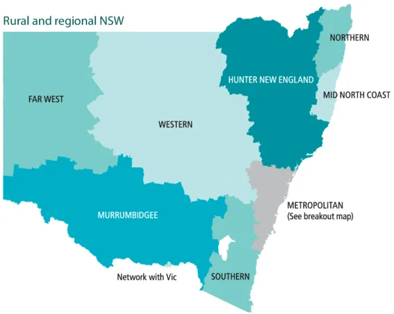 Regional NSW epoxy flooring service area map