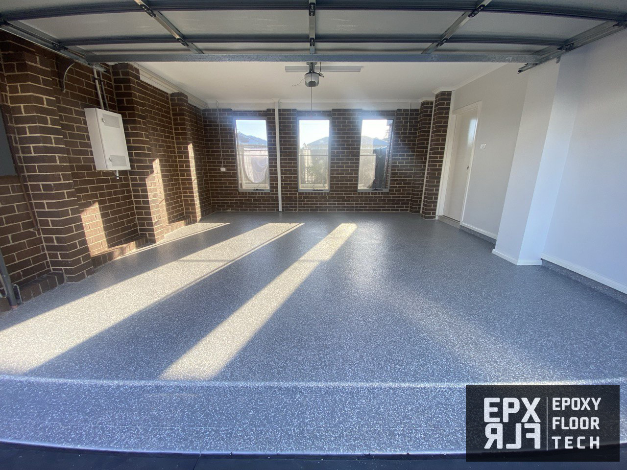 solid-white-colour-epoxy-garage-flooring garage-epoxy-floors-premium-flake-flooring-north-west